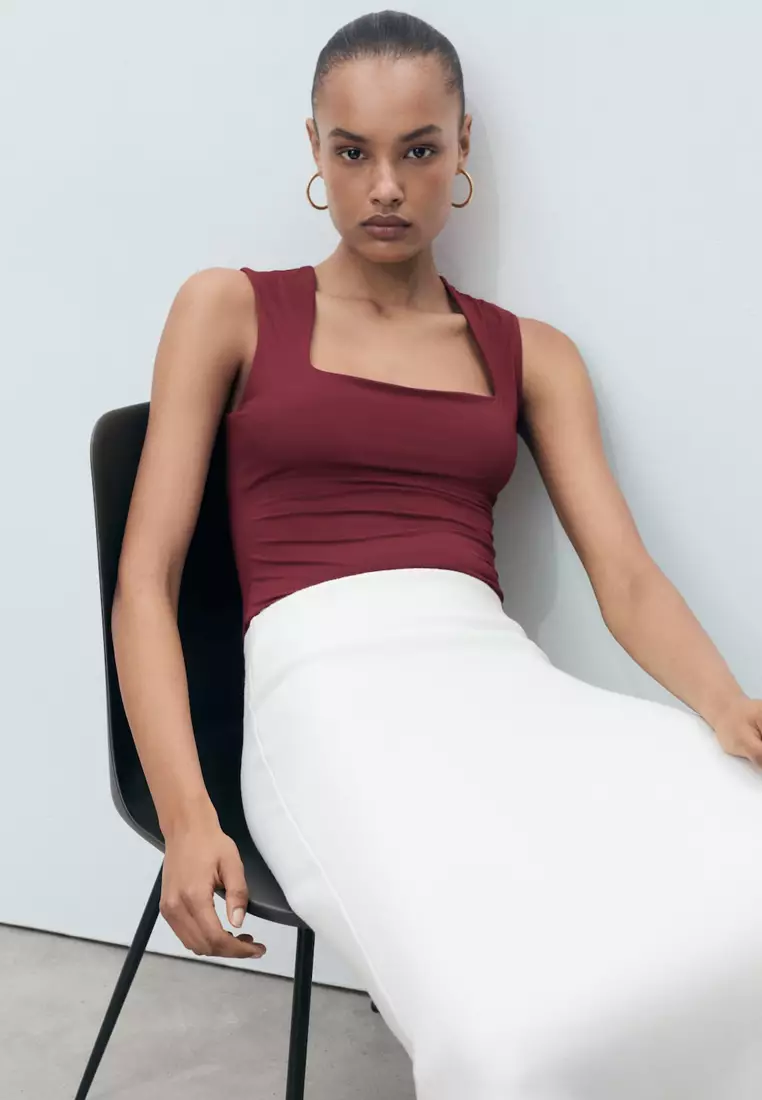 Fitted Top With Wide Straps