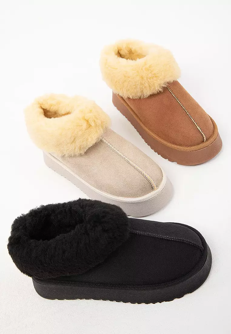 Collared Lined Ankle Boots