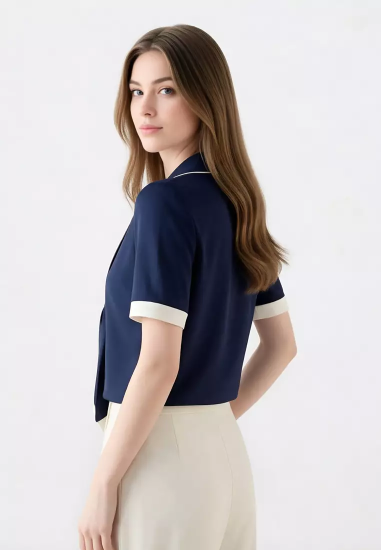 Colourblock Tied Blouses
