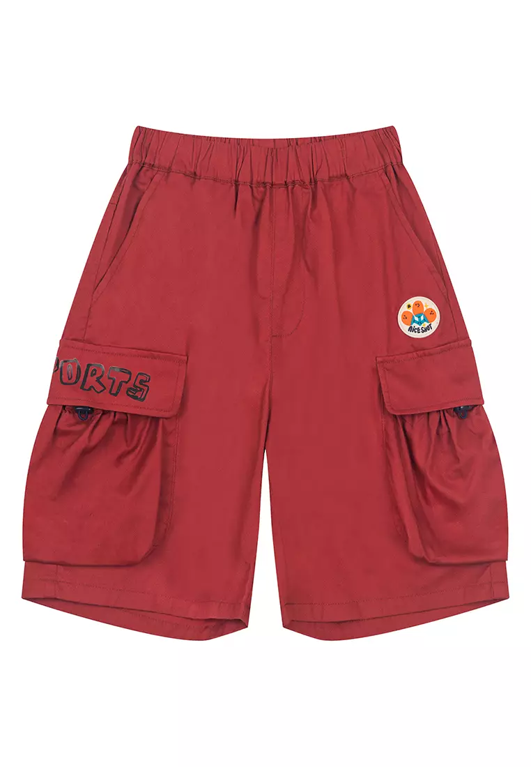 Graphic Printed Cargo Shorts With Double Pockets