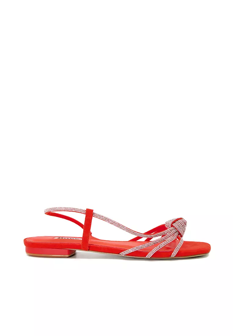 Discount on Dune London  shoes - SKU: Nya Diamante-Knot Flat Sandals Orange