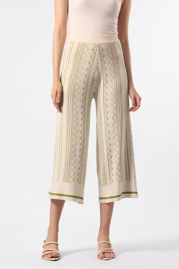 MINIMAL - Zevanna - Kulot Rajut Motif Geometris - Green Warna Green