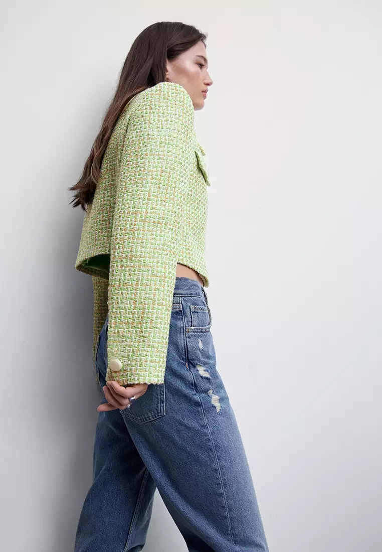 Tweed Jacket With Pearl Buttons