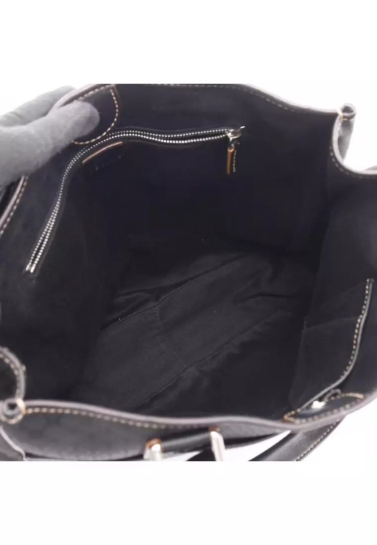 Pre-Loved Celine Macadam Handbag tote bag canvas leather black