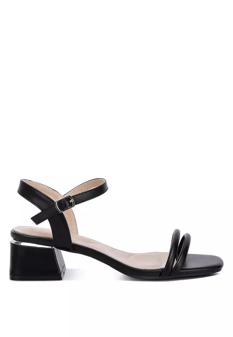 Discount on London Rag  shoes - SKU: Black Low Strap Block Heels