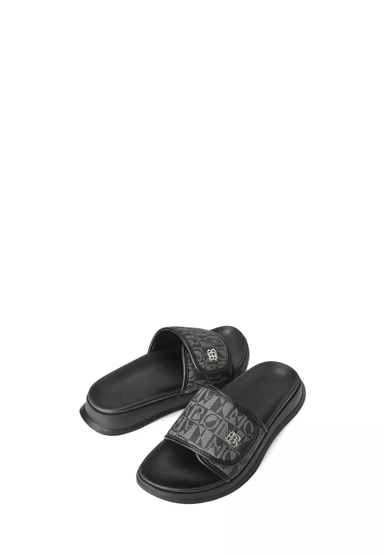 Black Ilaria Slide Sandals