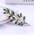 Glamorousky white Fashion and Elegant Plated Gold Floral Green Leaf Imitation Pearl Brooch 96D90ACED2D937GS_4