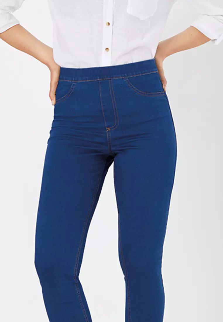 Buy Marks & Spencer Women Blue Regular Fit Solid Jeggings - Jeggings for  Women 2374455