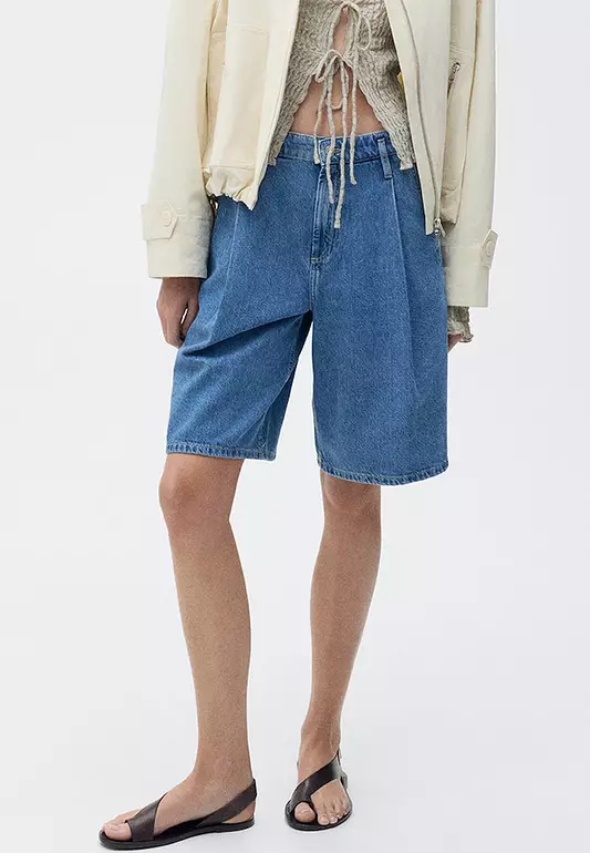 Bermuda Wide Leg Darts Shorts