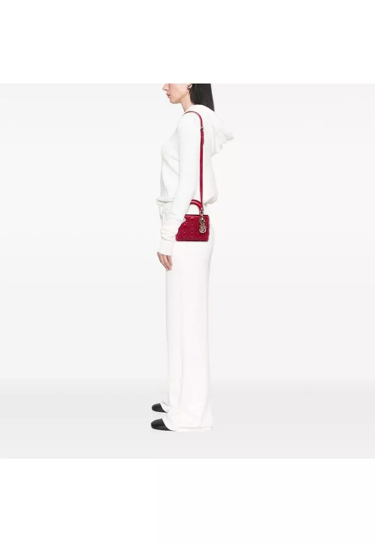 Pre-Loved Dior Mini Lambskin Cannage Lady Dior