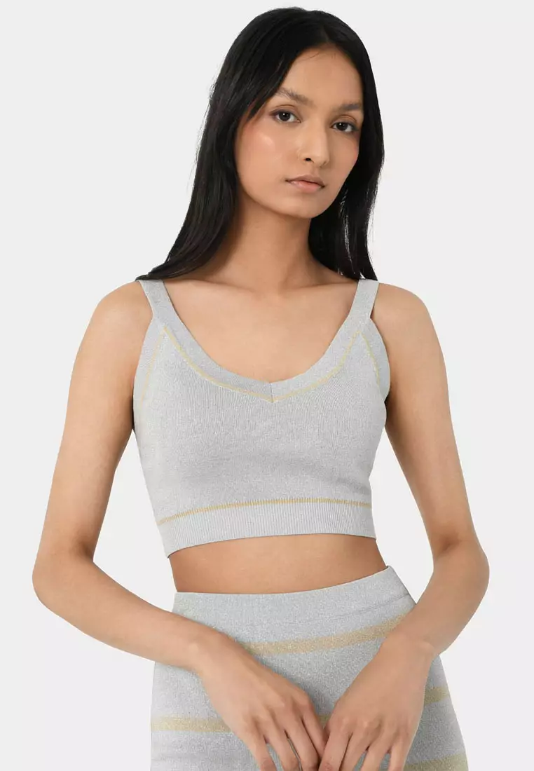 Shay Lurex Knit Bra Top