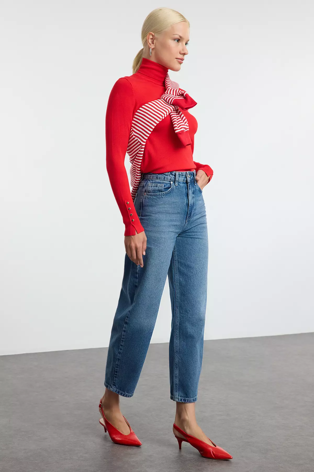 Pure Linen Pleated High Waist Wide Leg Pants