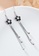 ZITIQUE silver Women's Black Flower Tassel Hook Earrings - Silver CDC42ACB8B5B58GS_3