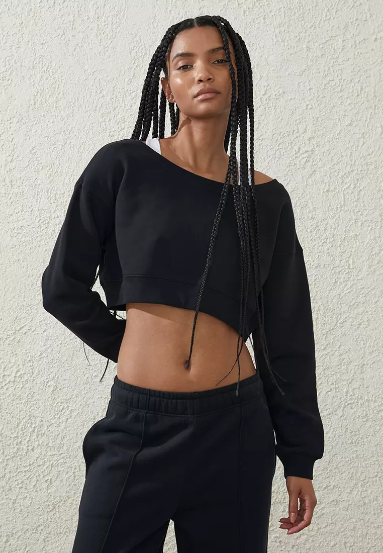 Buy Cotton On Body Plush Off Shoulder Fleece Crew Jumper Online | ZALORA  Malaysia