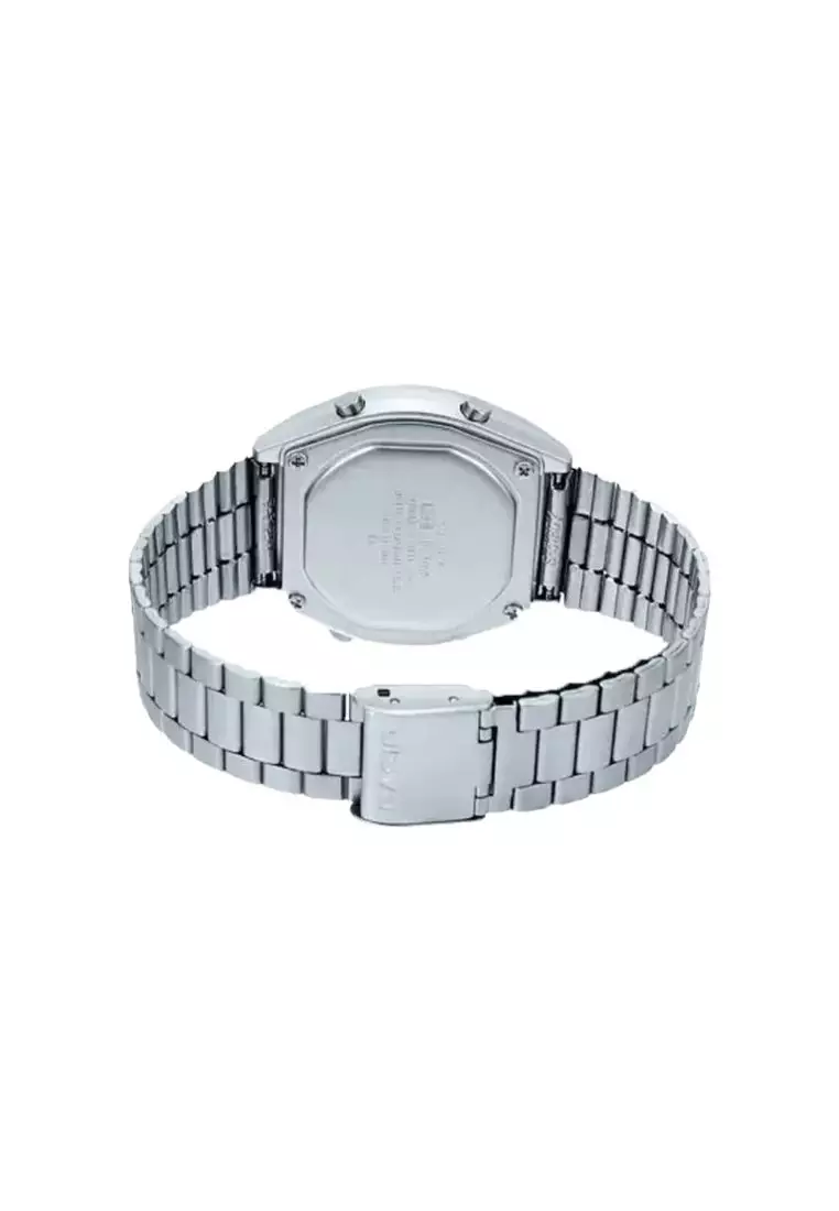 Vintage Digital Women's Watch B640WDG-7 Silver Stainless Steel Band Watch for women