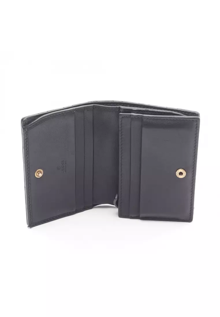 Pre-Loved Gucci GG Marmont Bi-fold wallet leather black