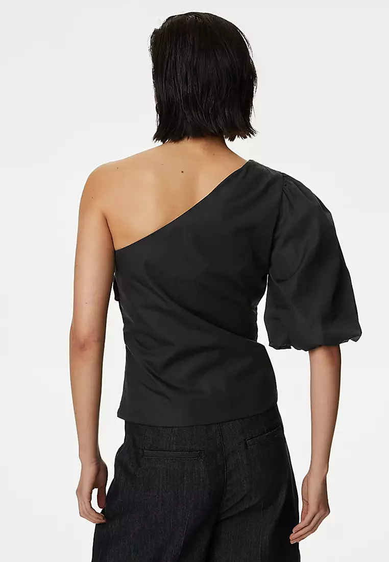 Pure Cotton One Shoulder Blouse