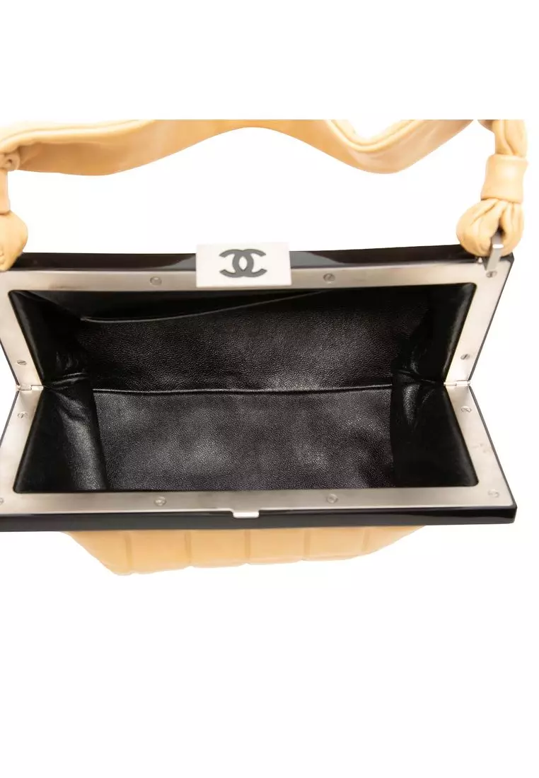 Pre-Loved Chanel Cc Chocolate Bar Lambskin Frame Handbag