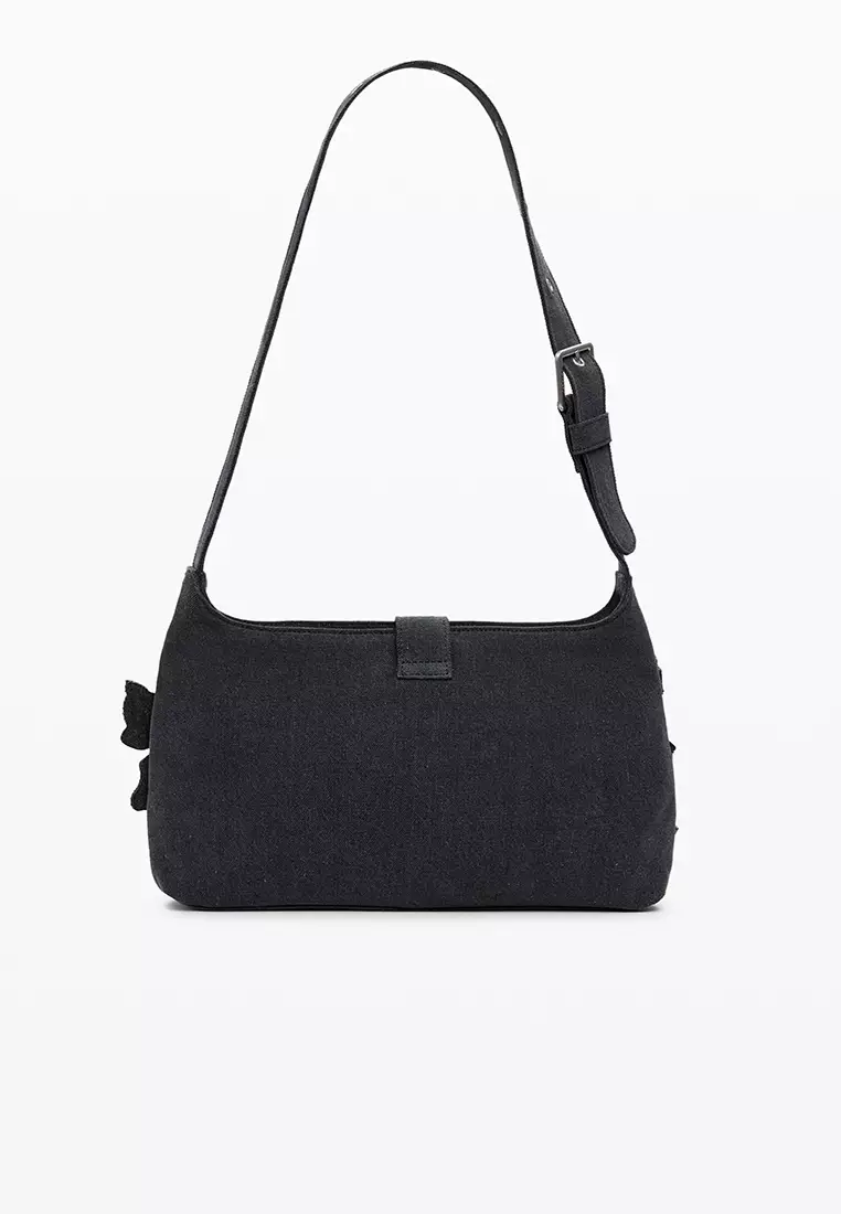 Medium bag with floral patch