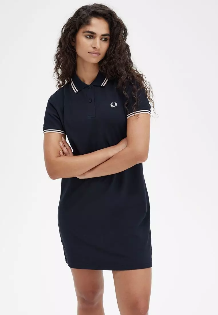 Twin Tipped Fred Perry Dress - Black / White / White