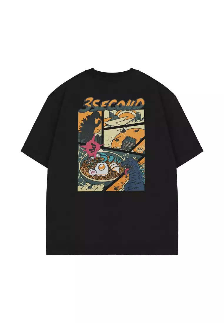 3Second Men's T-Shirt Short Sleeve Relaxed Fit Cotton Bold 560225