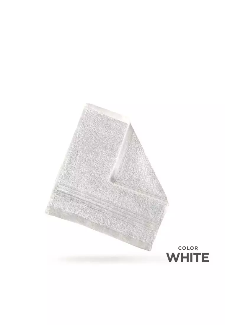 Buy (2pcs Face Towels Set) Resort Series Combed Cotton White Face Towel (440GSM