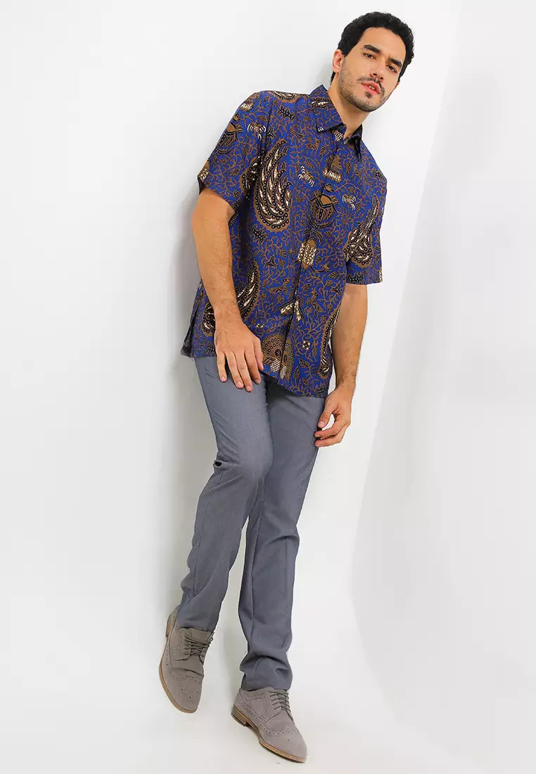 Kemeja Batik Printing Lengan Pendek Motif Waskita Pratama