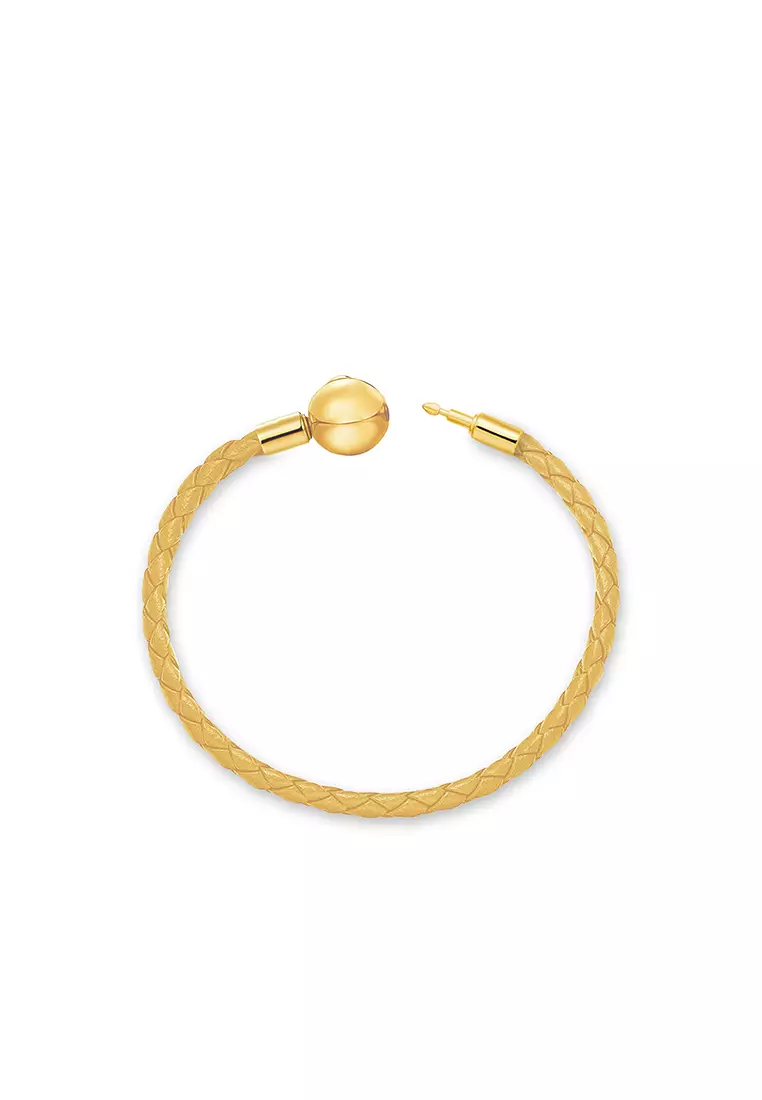 金色皮革手链 L4 (3MM)