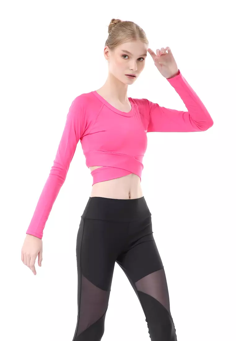 Felisa Baju Senam Aerobik Atasan Wanita Long Sleeve Premium Quality - Pink