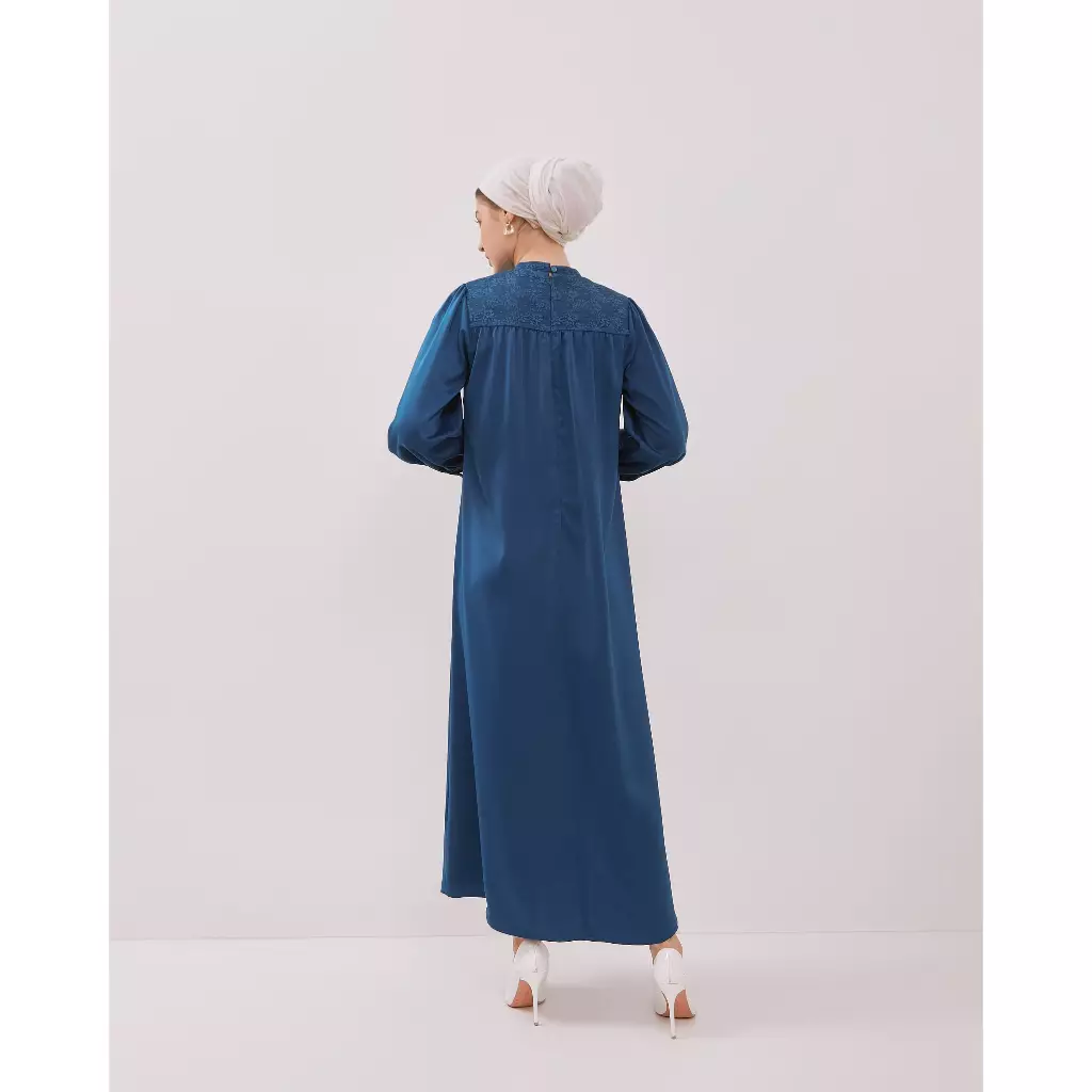Urban Exchange Gamis Catrine Blue - Long Dress Abaya Biru Muslimah Lebaran
