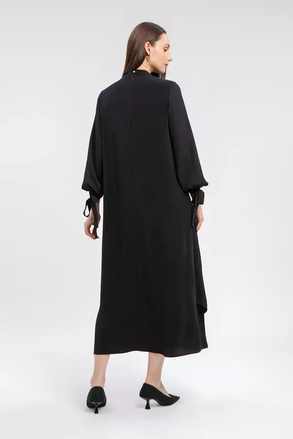 MINIMAL - Ancora - Gamis Lipit Asimetris - Black Warna Black