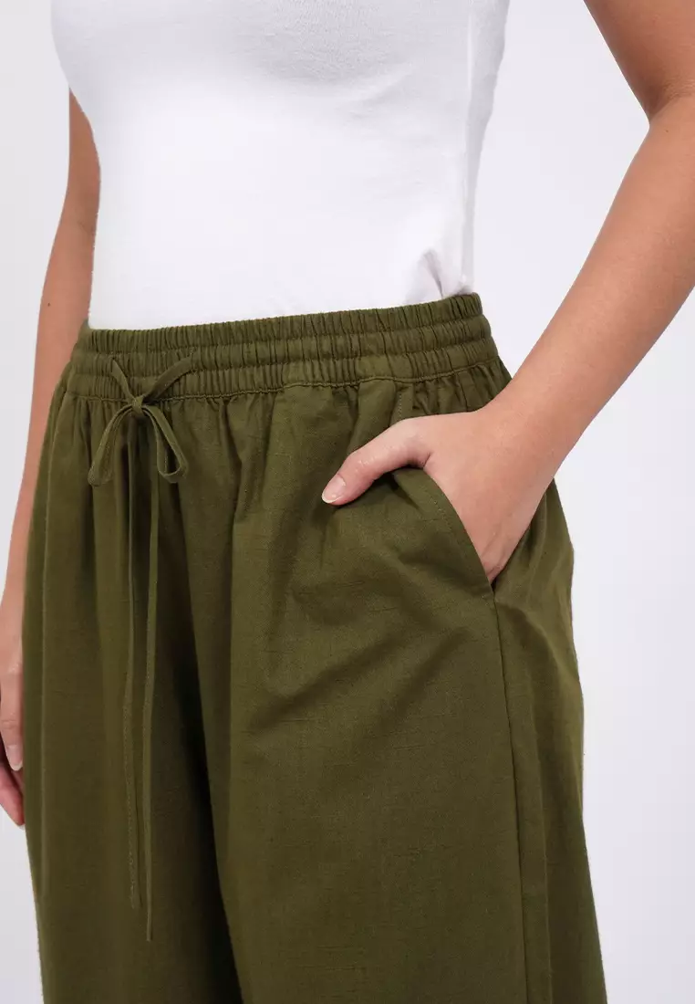 Wide Leg Linen Blend Pants