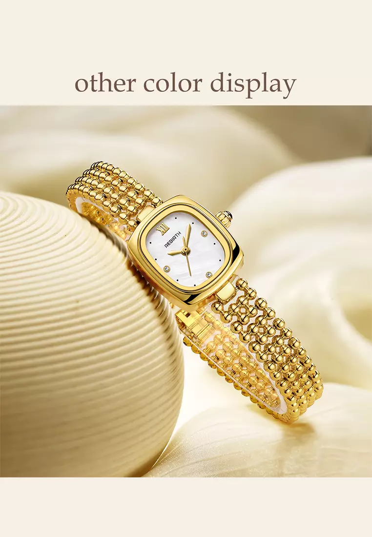 Jam Tangan Wanita Korea Elegan Jam Gelang Wanita Anti Air Tali Gelang Jam Tangan Cewek Original gold white