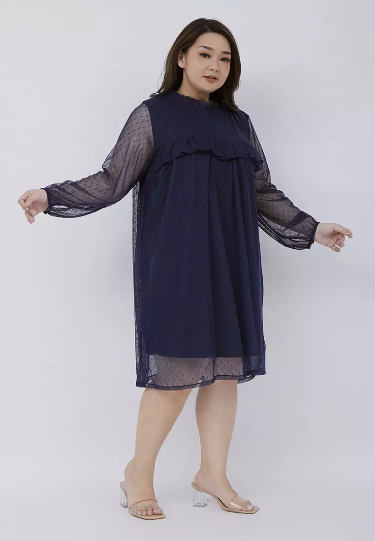 Plus Size Dress Ae Ri Navy