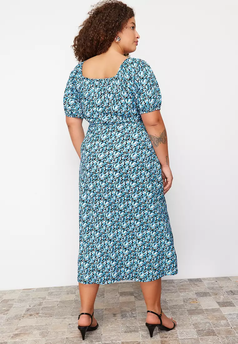 Buy Trendyol Plus Size Wrap Midi Dress 2025 Online ZALORA