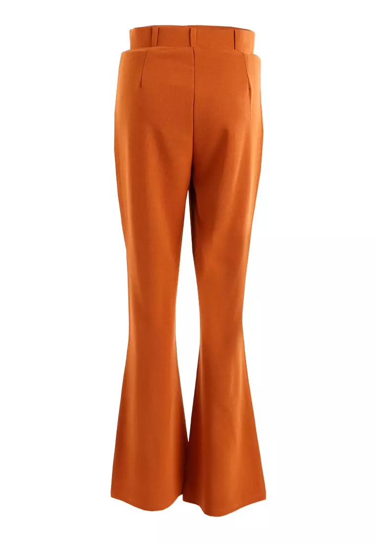 Brown Flared Cut Trousers