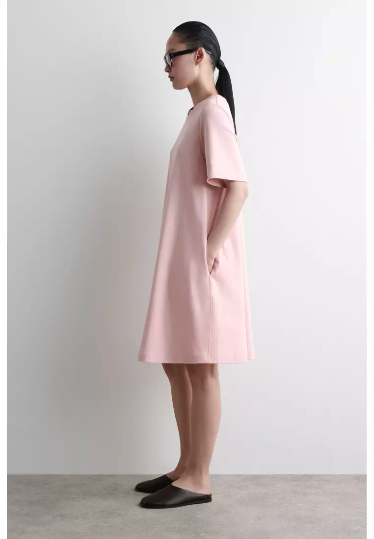 cos a line dress A-LINE LINEN-BLEND MAXI DRESS - DARK RED