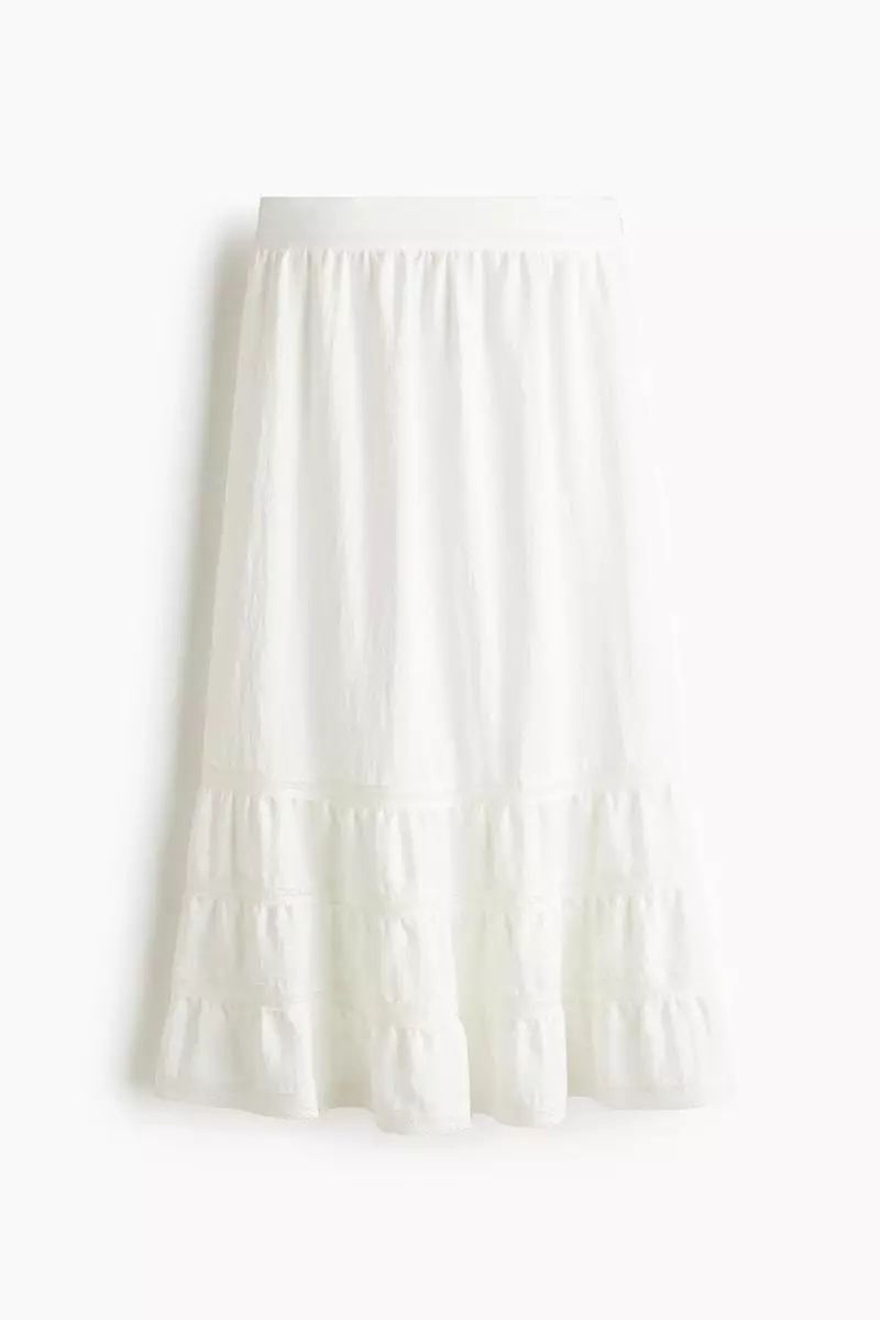 Lace-inset skirt