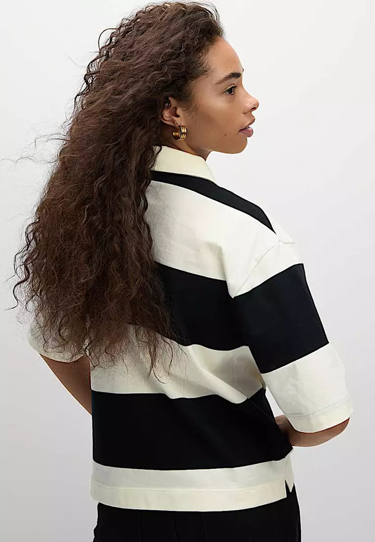 Pure Cotton Striped Rugby Top