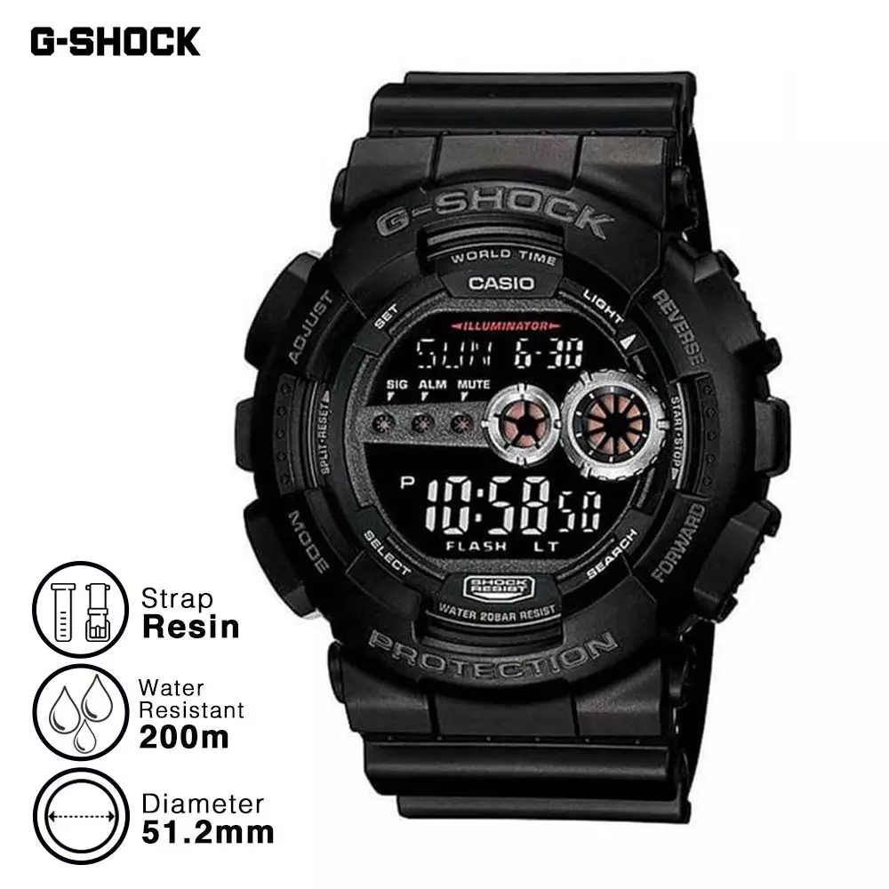 Casio G-Shock Water resistant Original Jam Tangan Pria GD-100-1BDR Waterproof