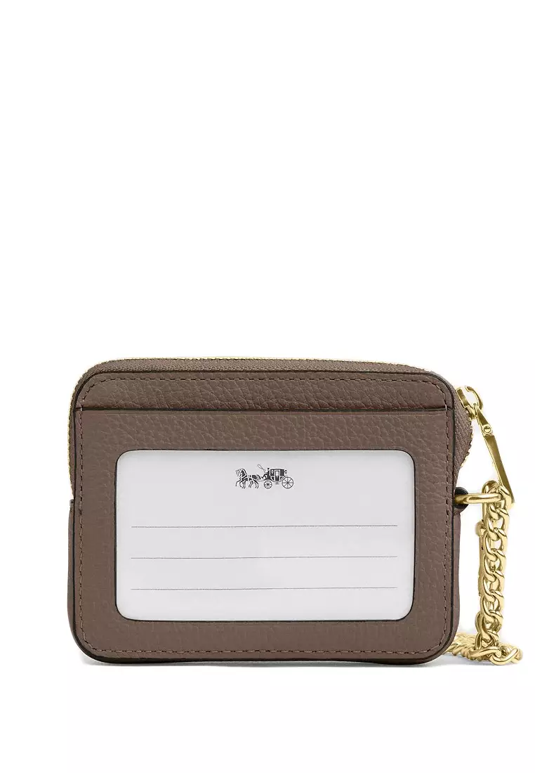 Buy Coach Zip Card Case - Dark Stone 2026 Online | ZALORA