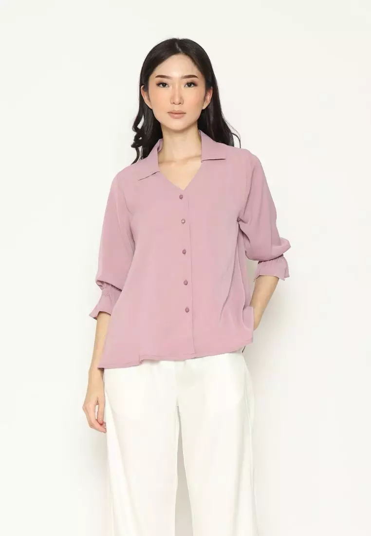 Audire switch blouse ピンクベージュ Audire switch blouse (Pink beige) Audire switch blouse (Pink beige