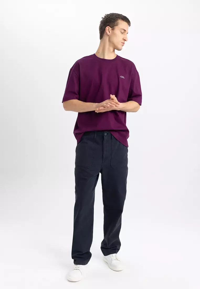 Baggy Fit Gabardine Trousers