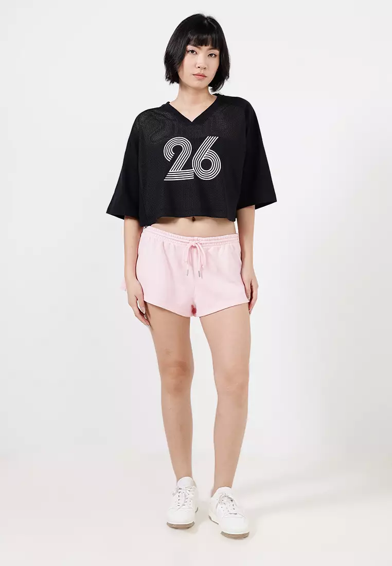 運動網面短版印花T恤