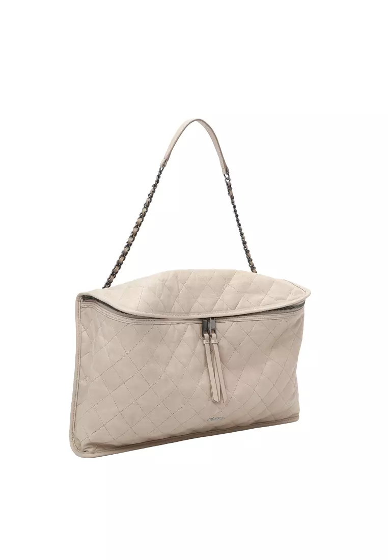 CUBE-II Large Chain Crossbody Bag - Toffee