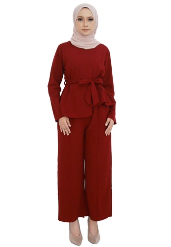 Bonnie Peplum Wrap Suit from ARCO in Red