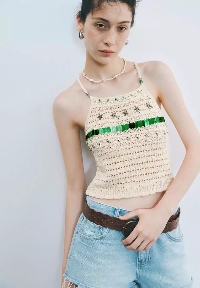 Crochet Knitted Cami Tops