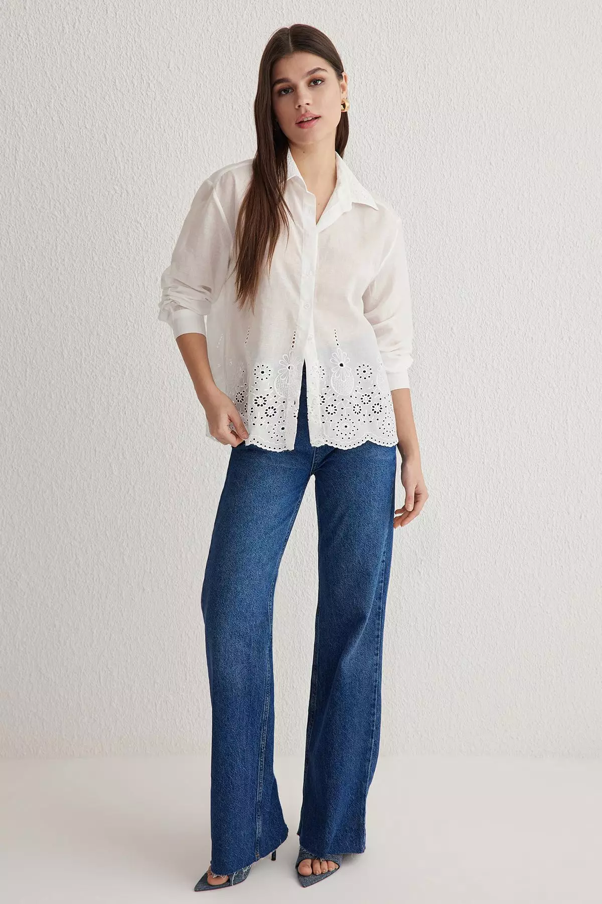 Embroidered Long Sleeve Shirt