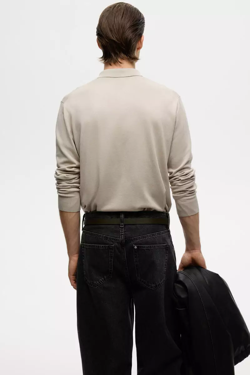 Regular Fit Fine-knit polo shirt