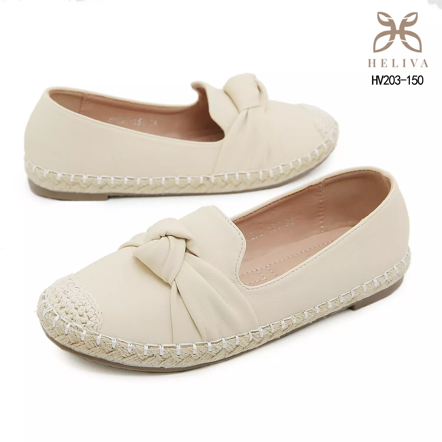 HELIVA YUNNA Stylish Slip On Shoes with Decorative Bow and Espadrille Accent HV203-150